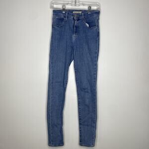 Levi's Vintage Womens 721 High Rise Skinny Jeans Blue BIG E Stretch 28x30